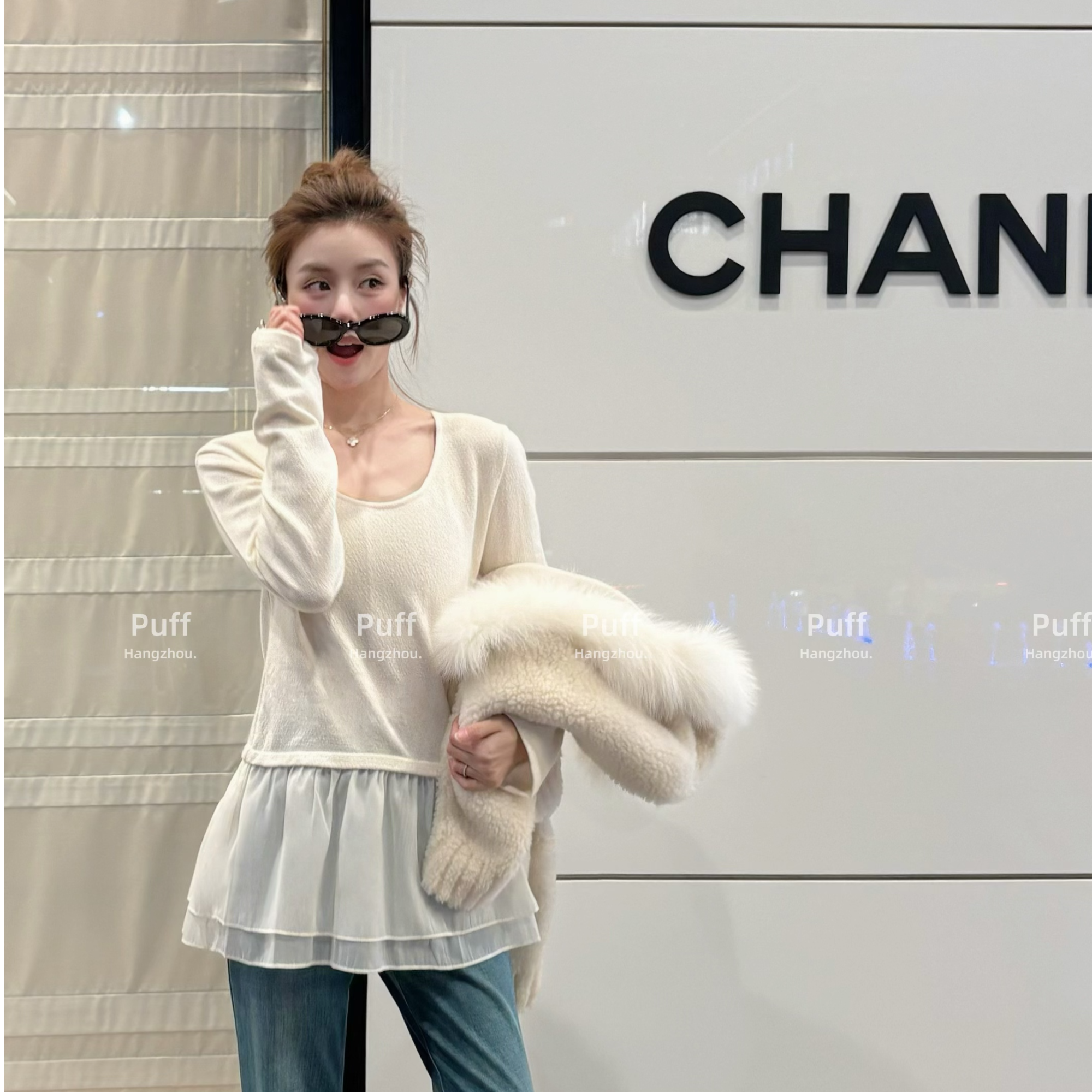 （屁帘打底）2025秋冬款韩系宽松慵懒风加厚保暖打底女