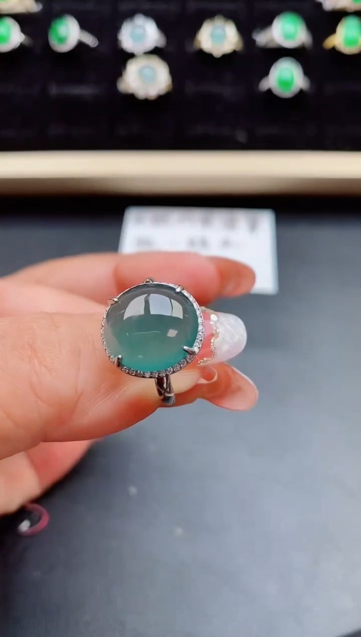 【闪购商品】翡翠戒指银S925镶嵌80800
