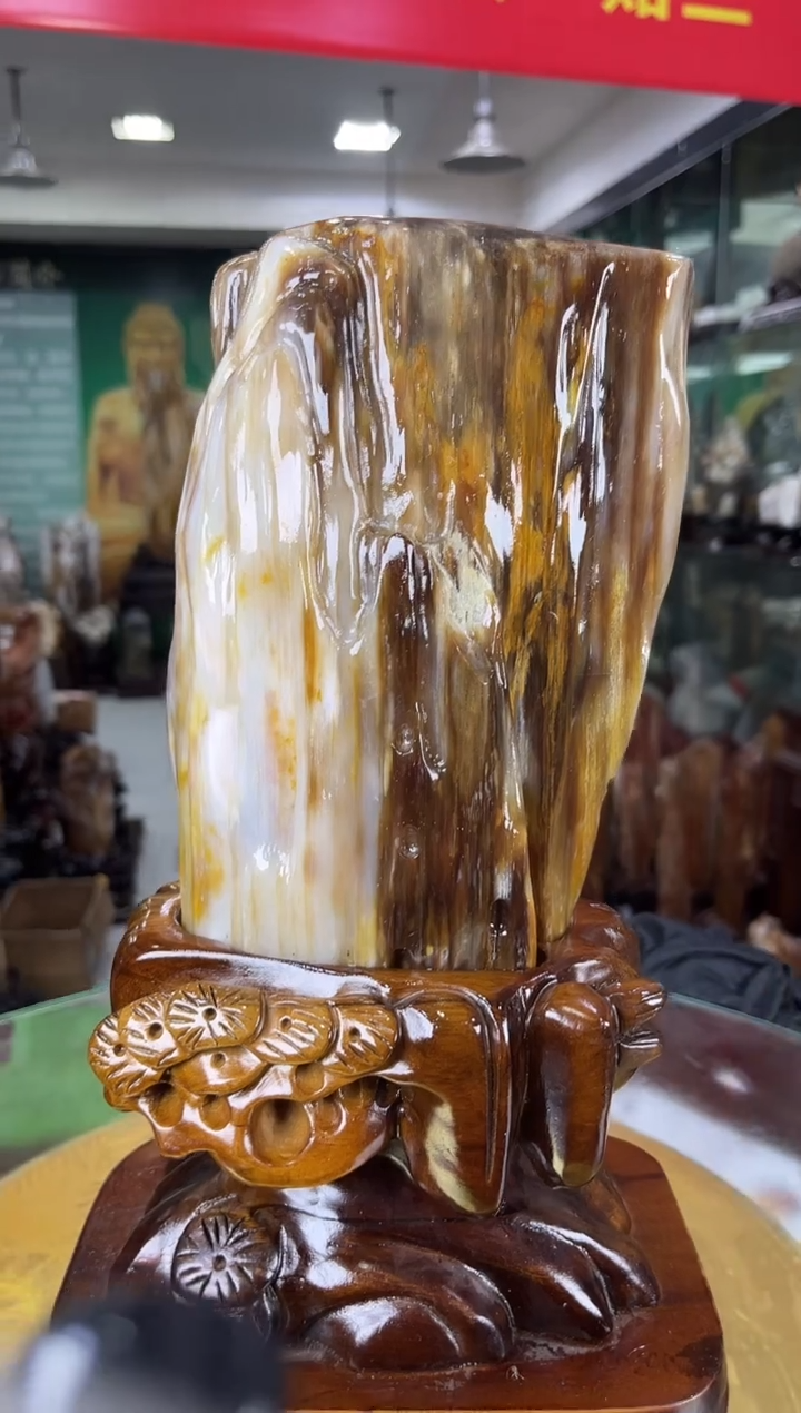 硅化玉珠宝奇石未镶嵌缅甸天然树化玉摆件