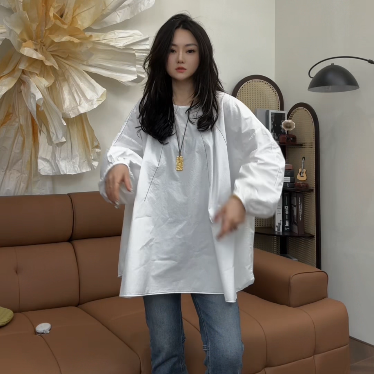 museguhui/木色古汇2371#明线纯色休闲时尚百搭衬衣