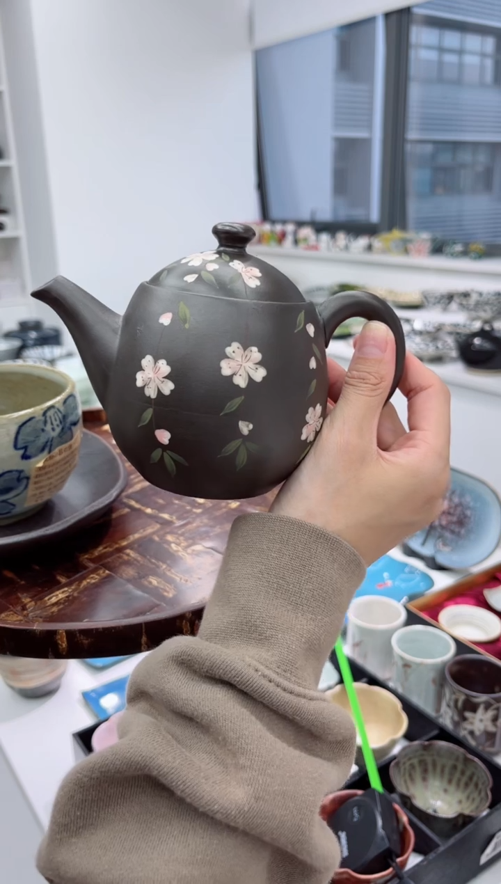 【闪购商品】瓷片富仙作垂樱泡茶壶