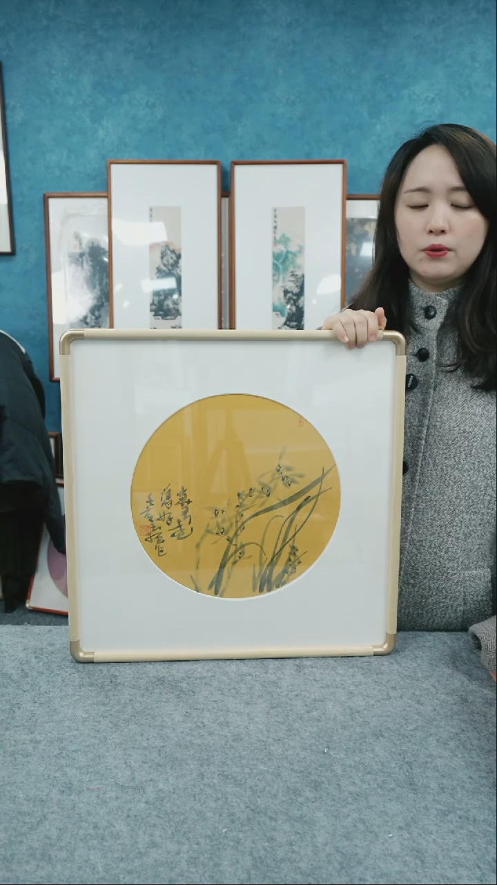 【闪购商品】国画50*50本土老师带框花鸟