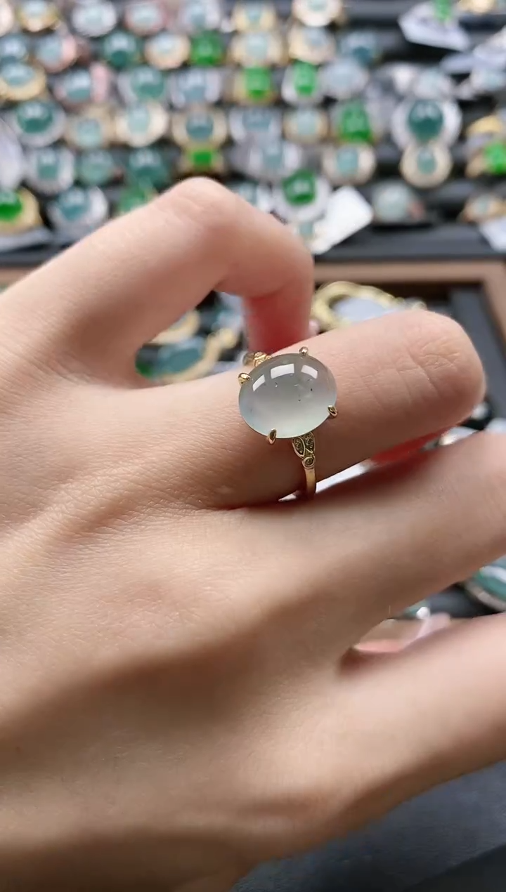 【闪购商品】翡翠戒指银S925镶嵌5151