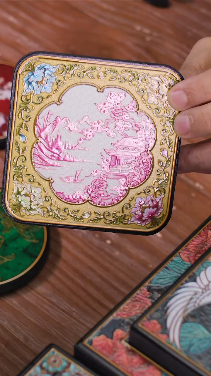 壹藏贰宝赏花镜杯垫一片