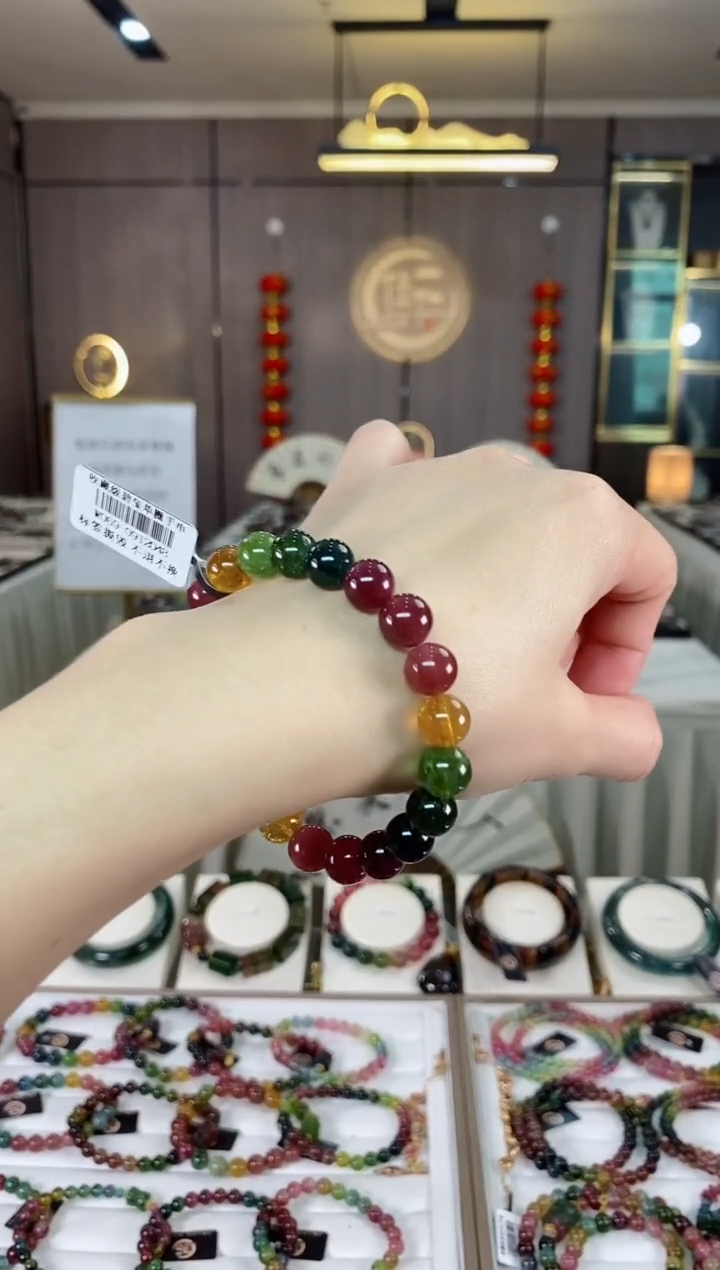 【闪购商品】碧玺单圈手串9mm+未镶嵌（多样性发一条）hon