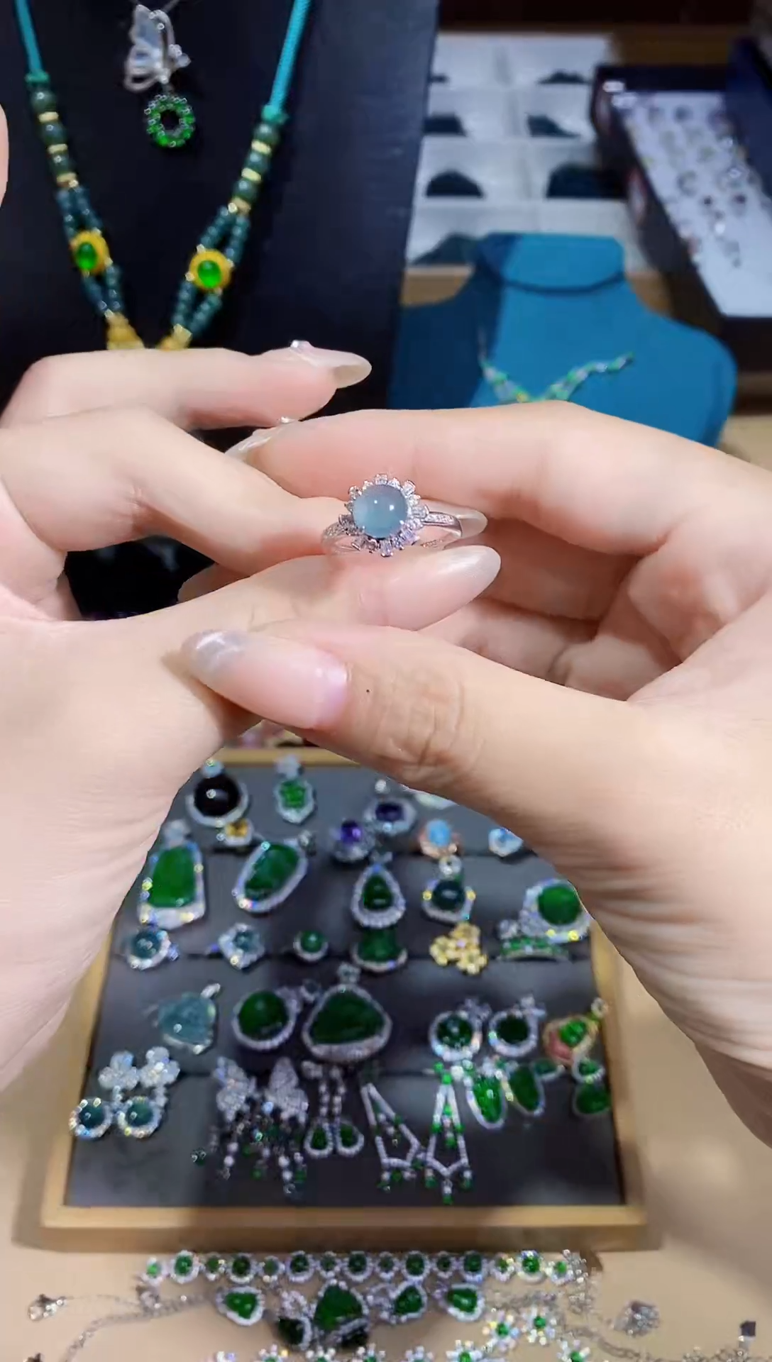 【闪购商品】翡翠戒指银S925镶嵌多样性发其一【85】