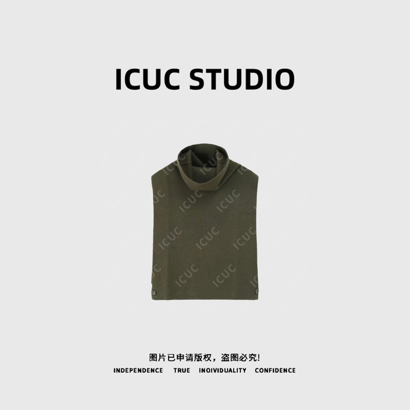 ICUC STUDIO-"叠穿之王"百搭高领无袖套头羊绒混纺针织马甲442