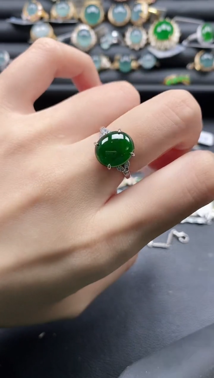 【闪购商品】翡翠戒指银S925镶嵌1111