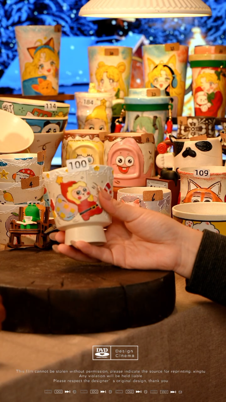 陶瓷100景德镇设计师款手工手绘高温陶瓷