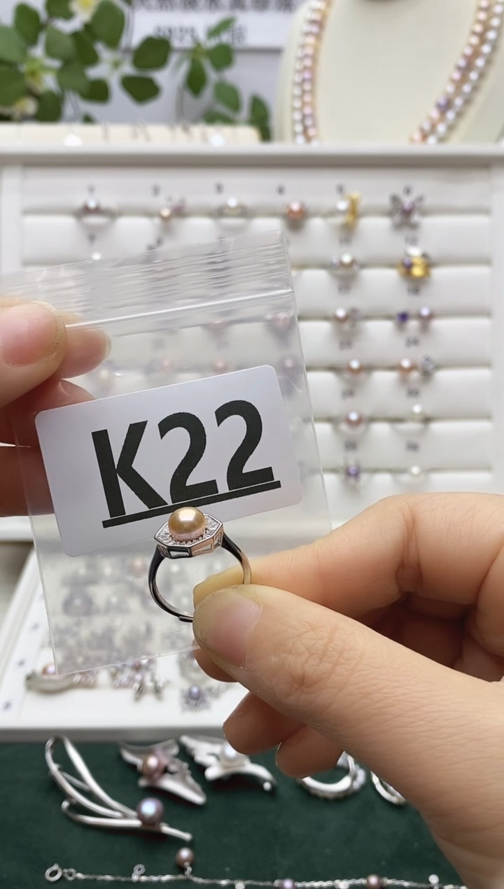 银S925镶嵌珠宝奇石淡水珍珠@*@K22