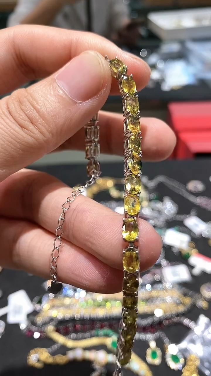 【闪购商品】蓝宝石手链银S925镶嵌手链