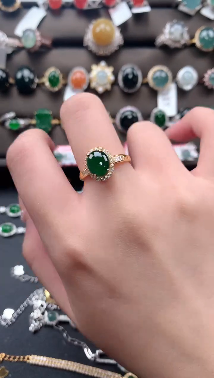 【闪购商品】翡翠戒指银S925镶嵌51241