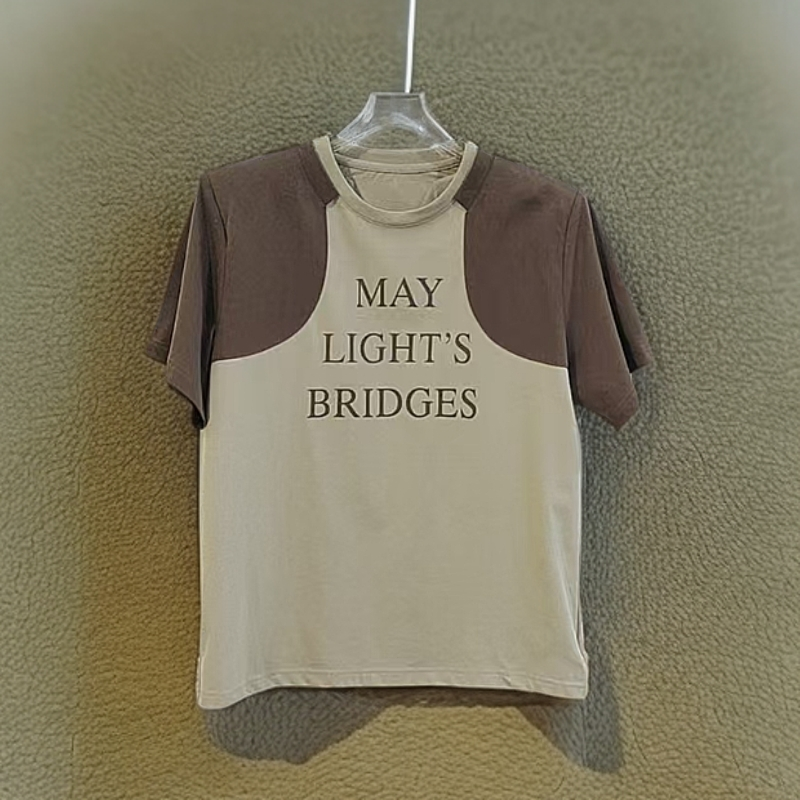 038款卡其拼接款半袖