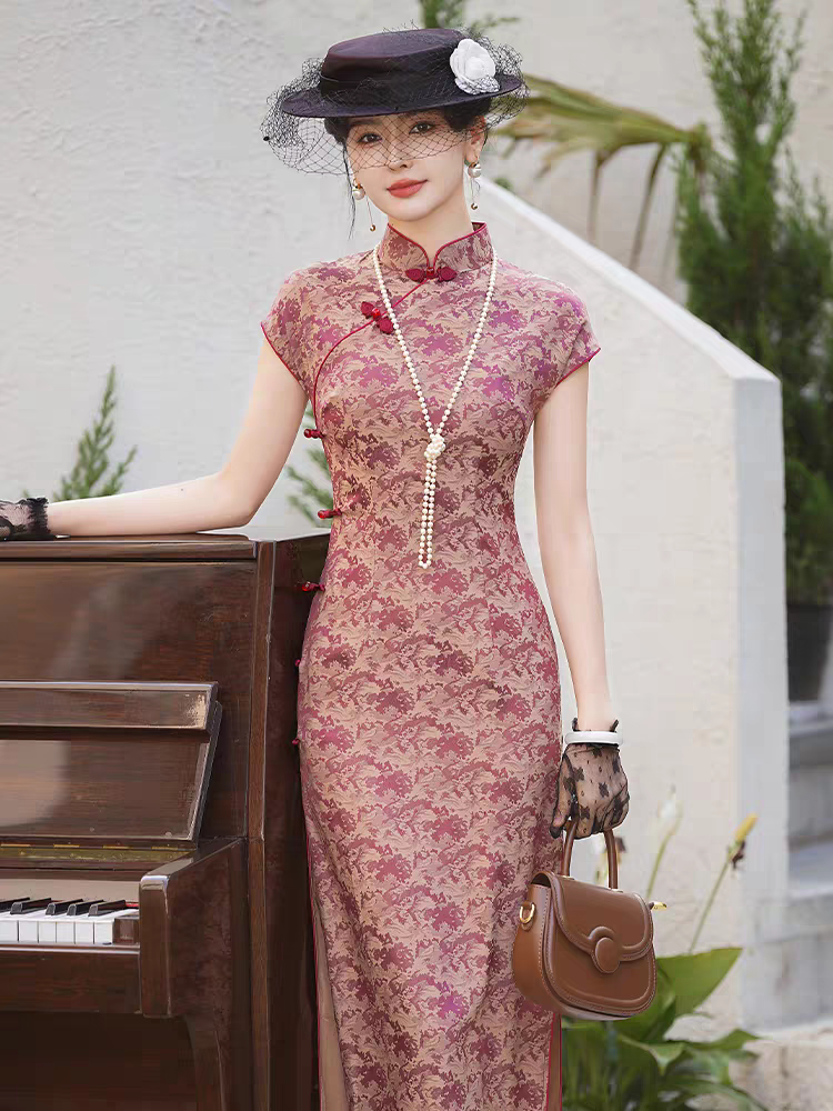 9005-旗袍2025新款夏季高端复古改良无袖中长款年轻气质