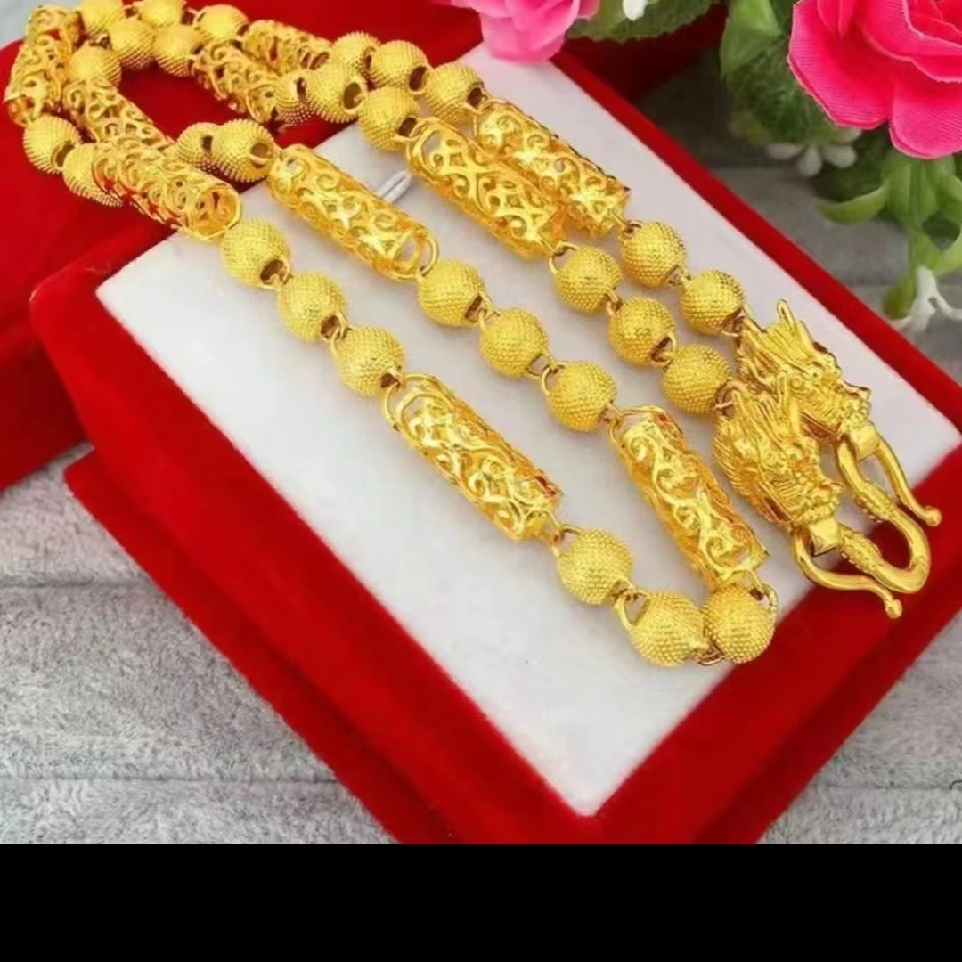 合金项链 潮流金色男士帝王祥云项链黄金首饰链子饰品时尚不掉色