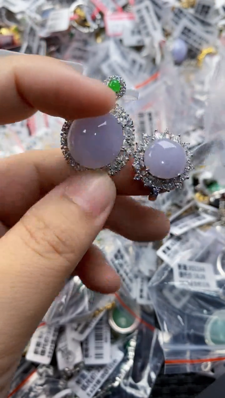 翡翠戒指银S925镶嵌2222      2