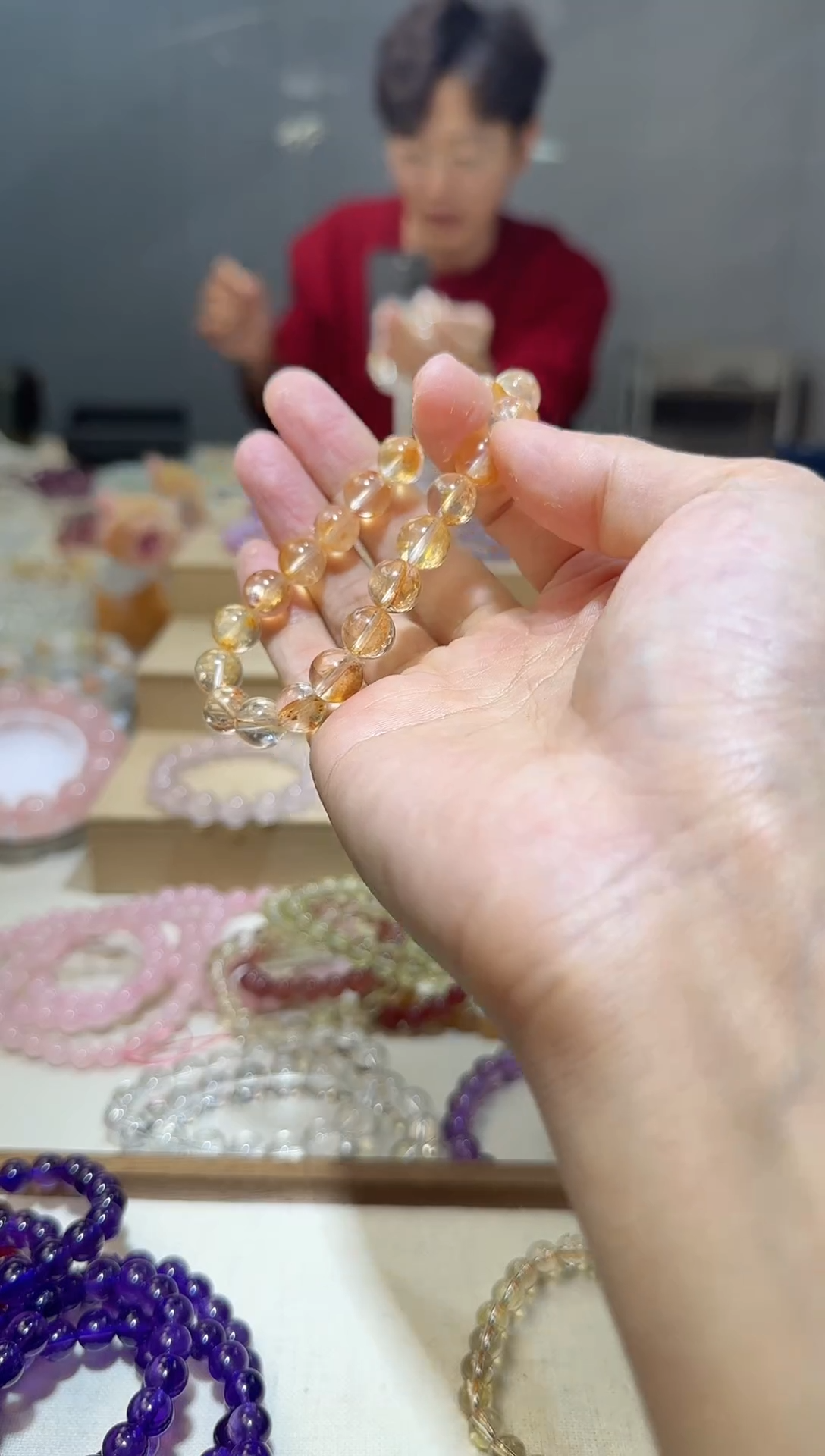 【闪购商品】水晶手链未镶嵌天然黄金胶花9+