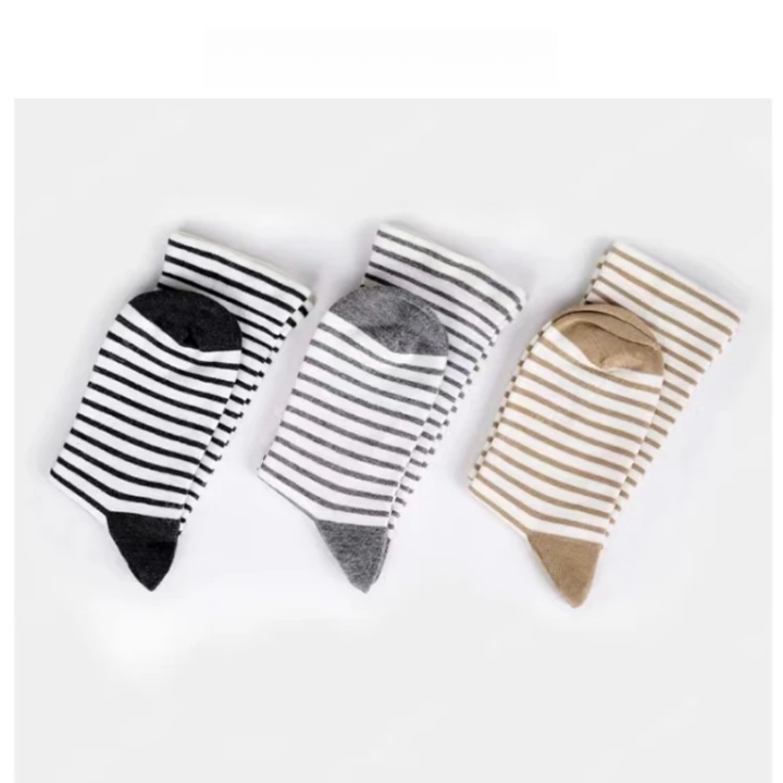 【柒柒推荐】西贝袜 夏季中筒条纹袜