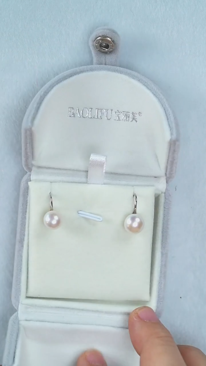 银S925镶嵌耳饰淡水珍珠馒头珠耳钉