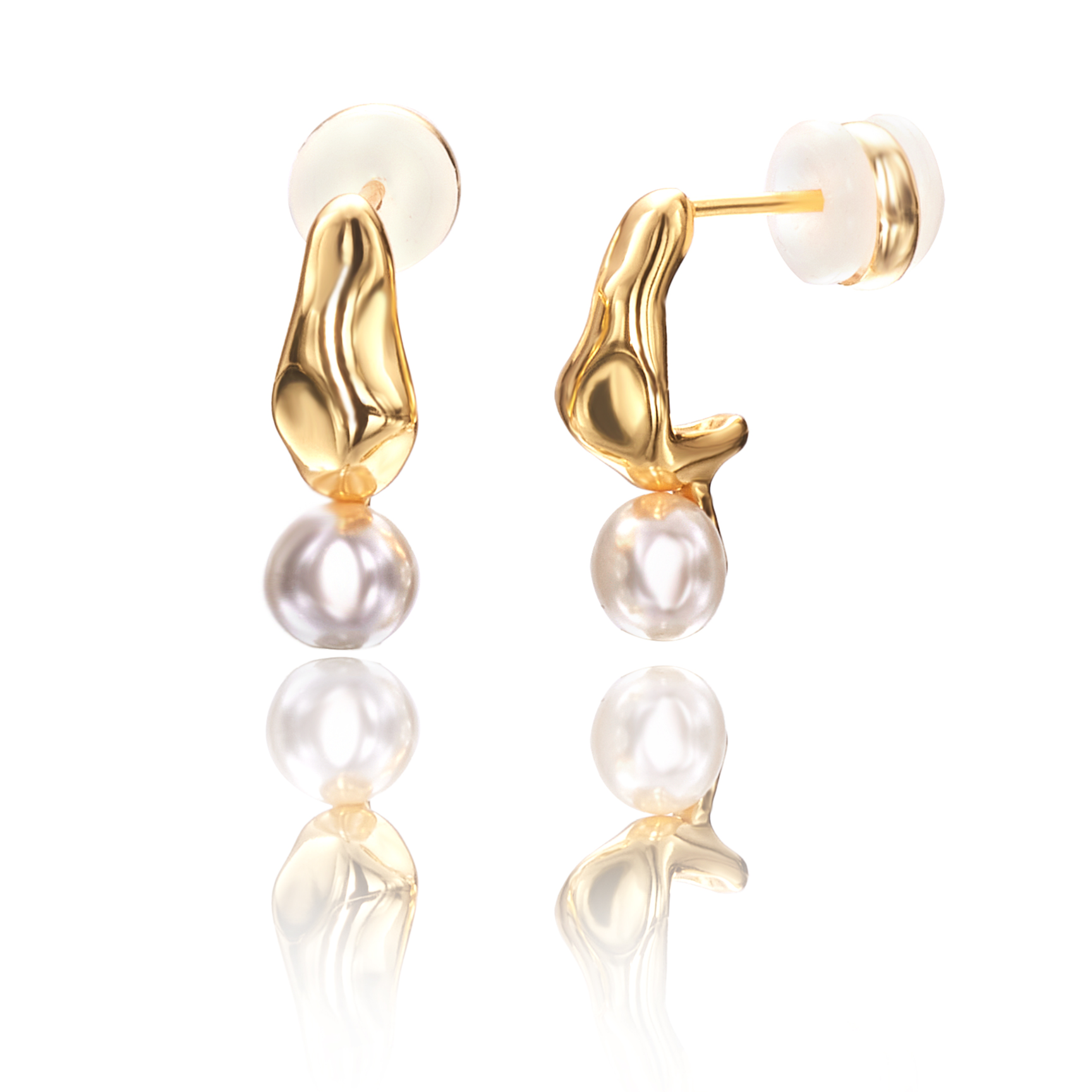 925银耳饰 【山巾子·溪山】S925纯银镀金大自然珠百搭耳饰334