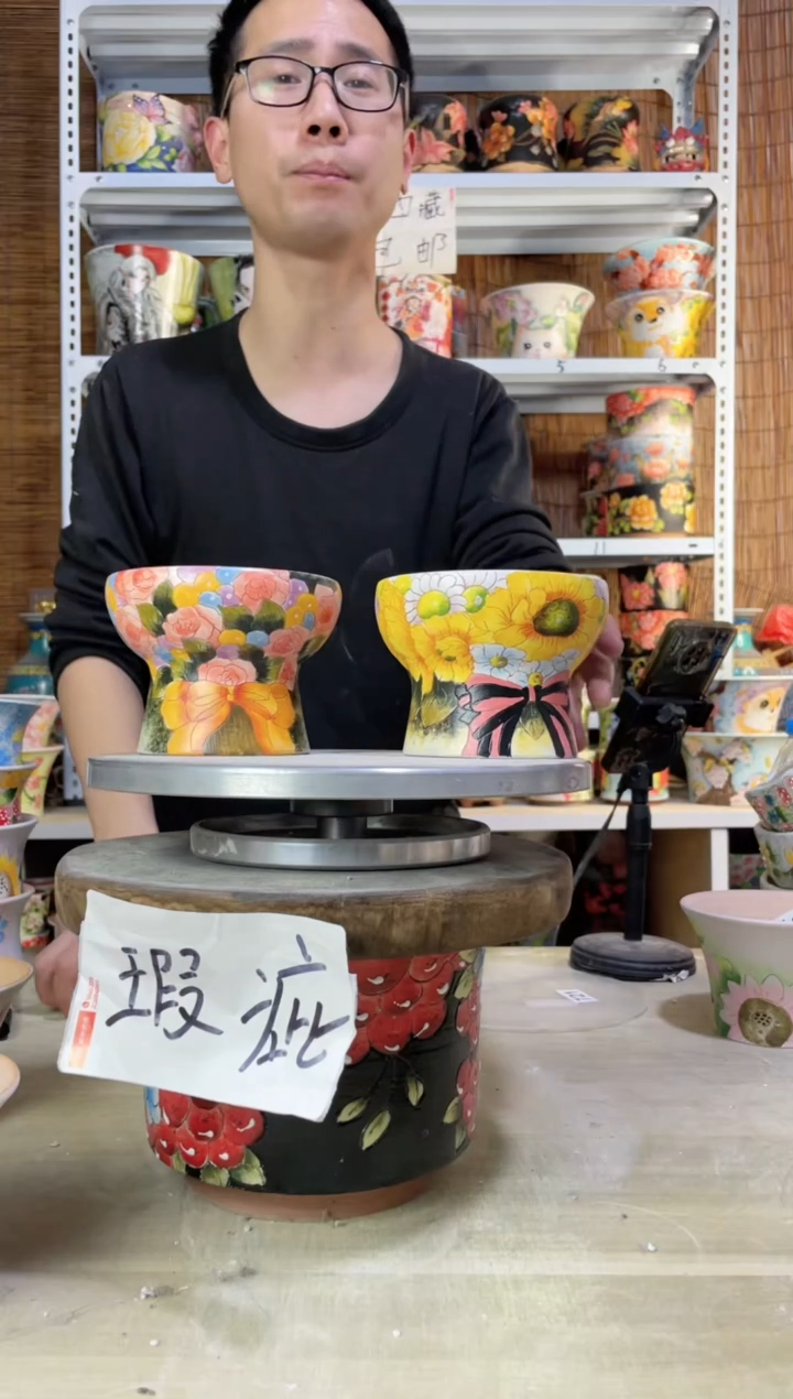 【闪购商品】摆件214陶花岛多肉陶瓷花盆罐——微瑕