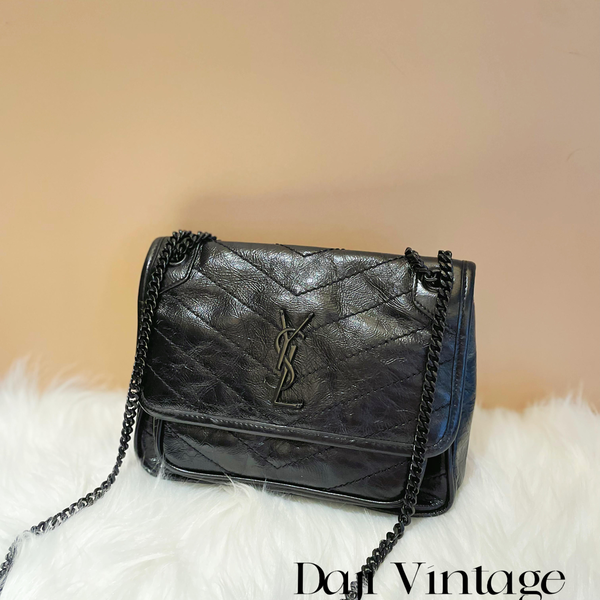 大吉中古/YSL圣罗兰D扣黑色niki mini单肩包