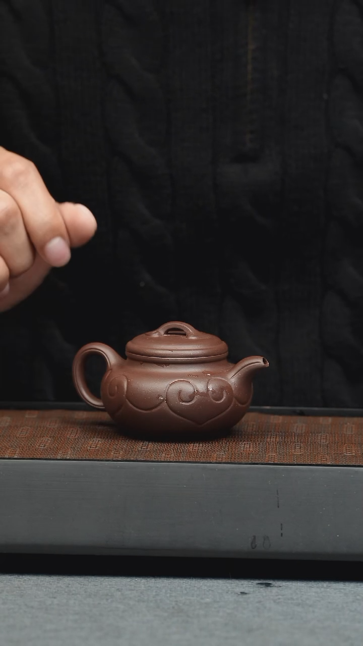 【闪购商品】紫砂茶壶五堂 仿古如意-90cc