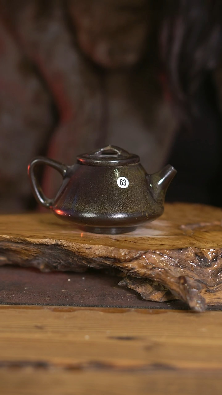 景德镇纯柴烧 乌金泥石瓢壶 63