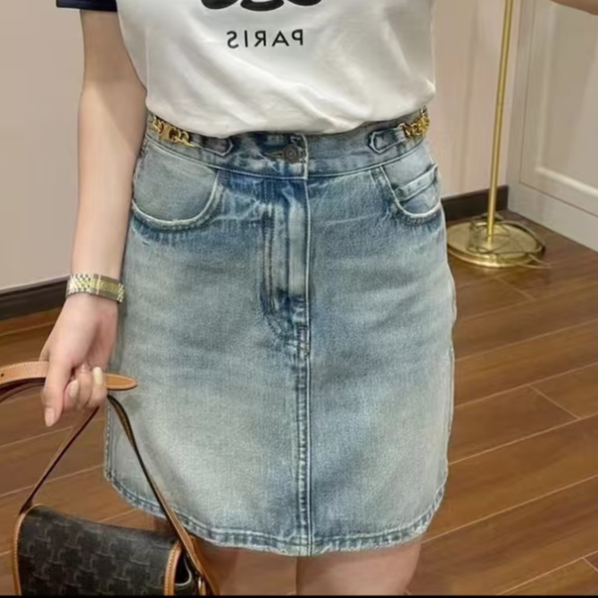 未使用 Celine/思琳 Celine 牛仔半裙 蓝色26