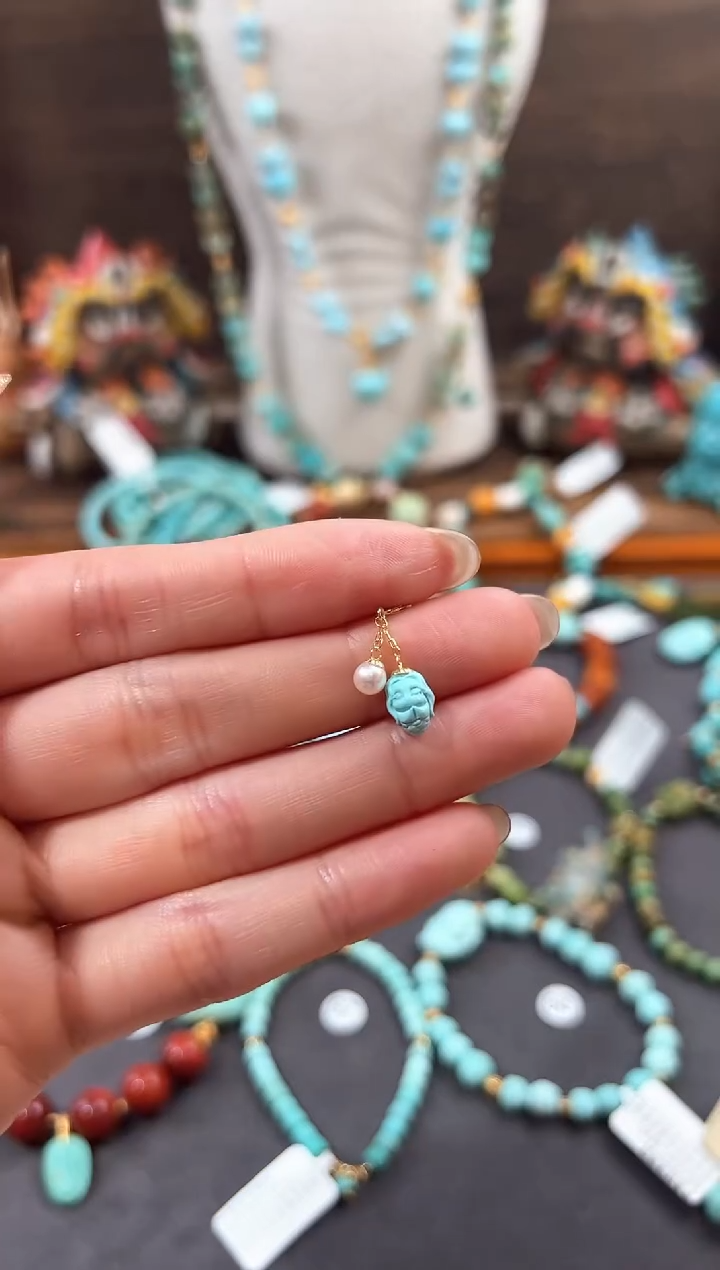 【闪购商品】绿松石提溜18K金镶嵌绿松石提溜