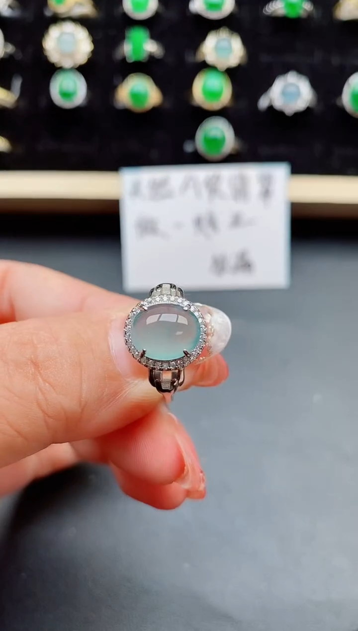 【闪购商品】翡翠戒指银S925镶嵌80800