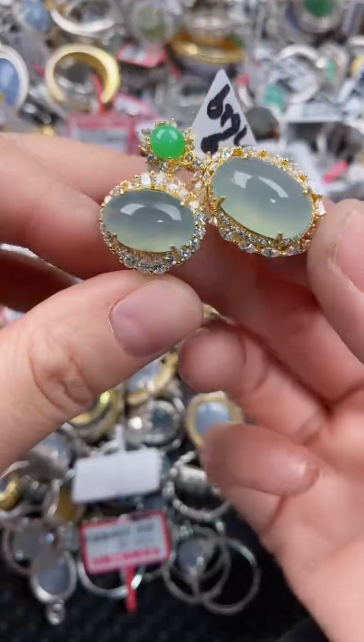 银S925镶嵌戒指翡翠555   5