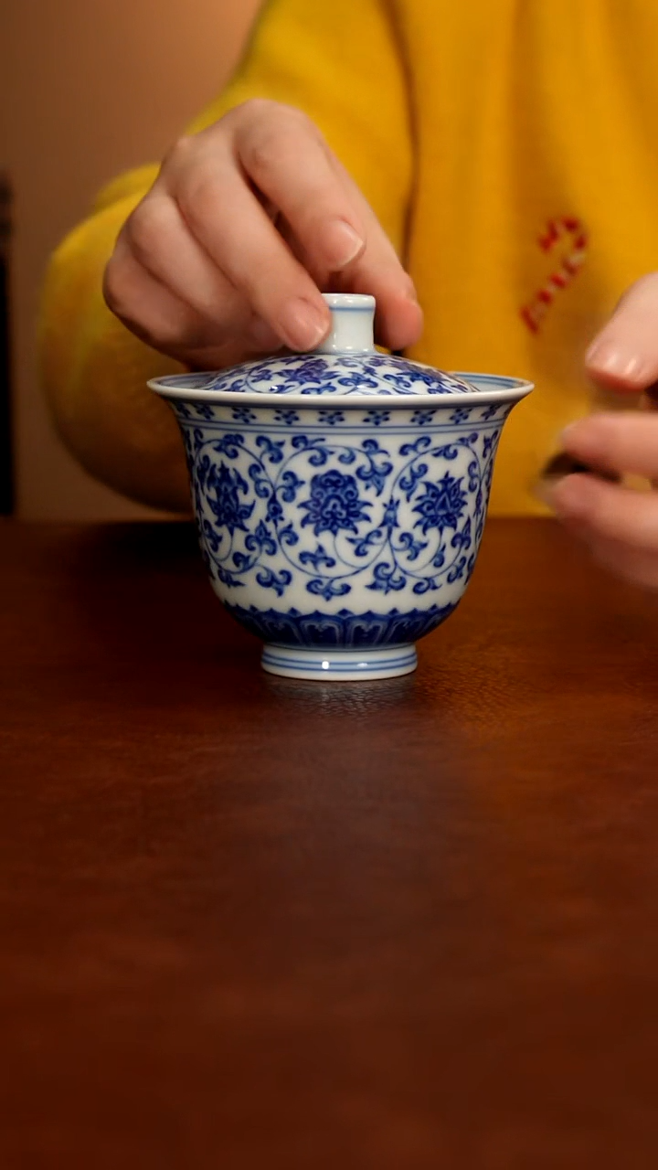 摆件陶景德镇瓷器，青花瓷手绘茶具~