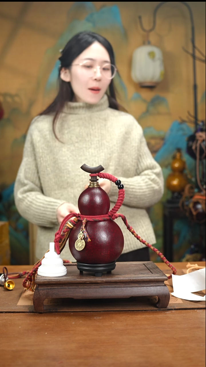 XD039藏绳款大漆酒葫芦（现货现发）