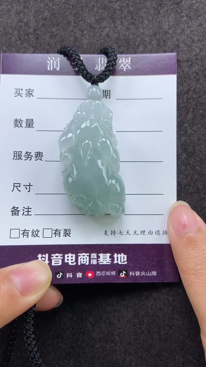 【闪购商品】翡翠颈饰未镶嵌多人貔貅