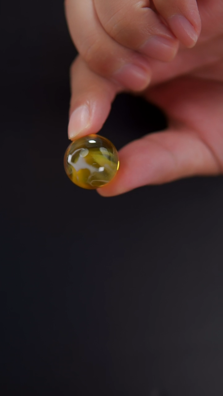 【闪购商品】蜜蜡裸石未镶嵌22荧光拉丝纹单珠6.1