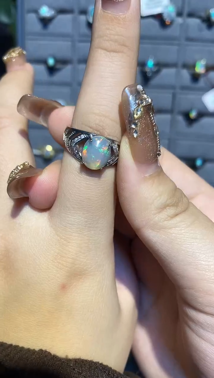 【闪购商品】欧泊戒指合金戒指