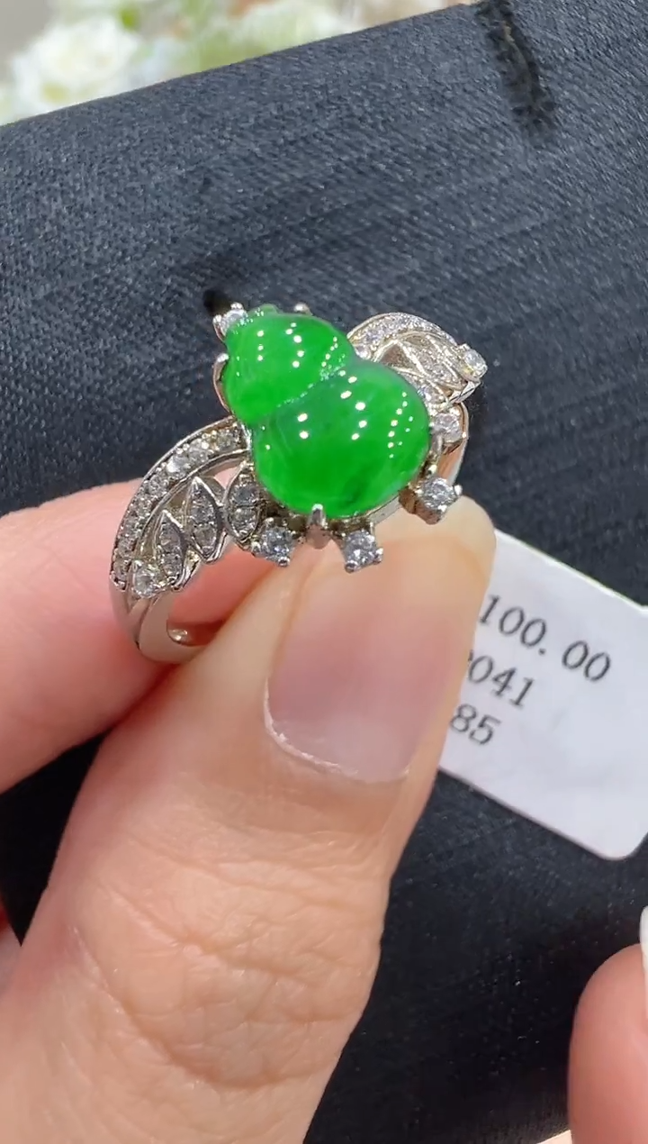翡翠戒指银S925镶嵌多样性团购发一件