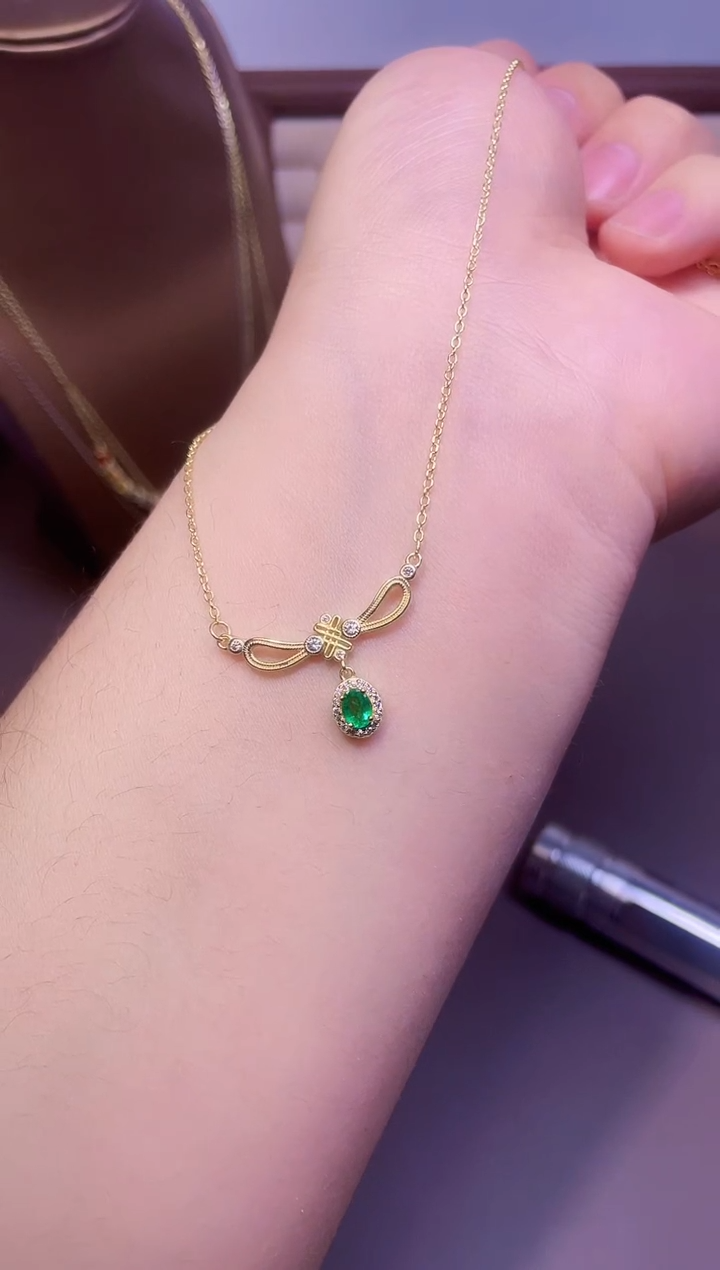 【闪购商品】祖母绿颈饰银S925镶嵌1