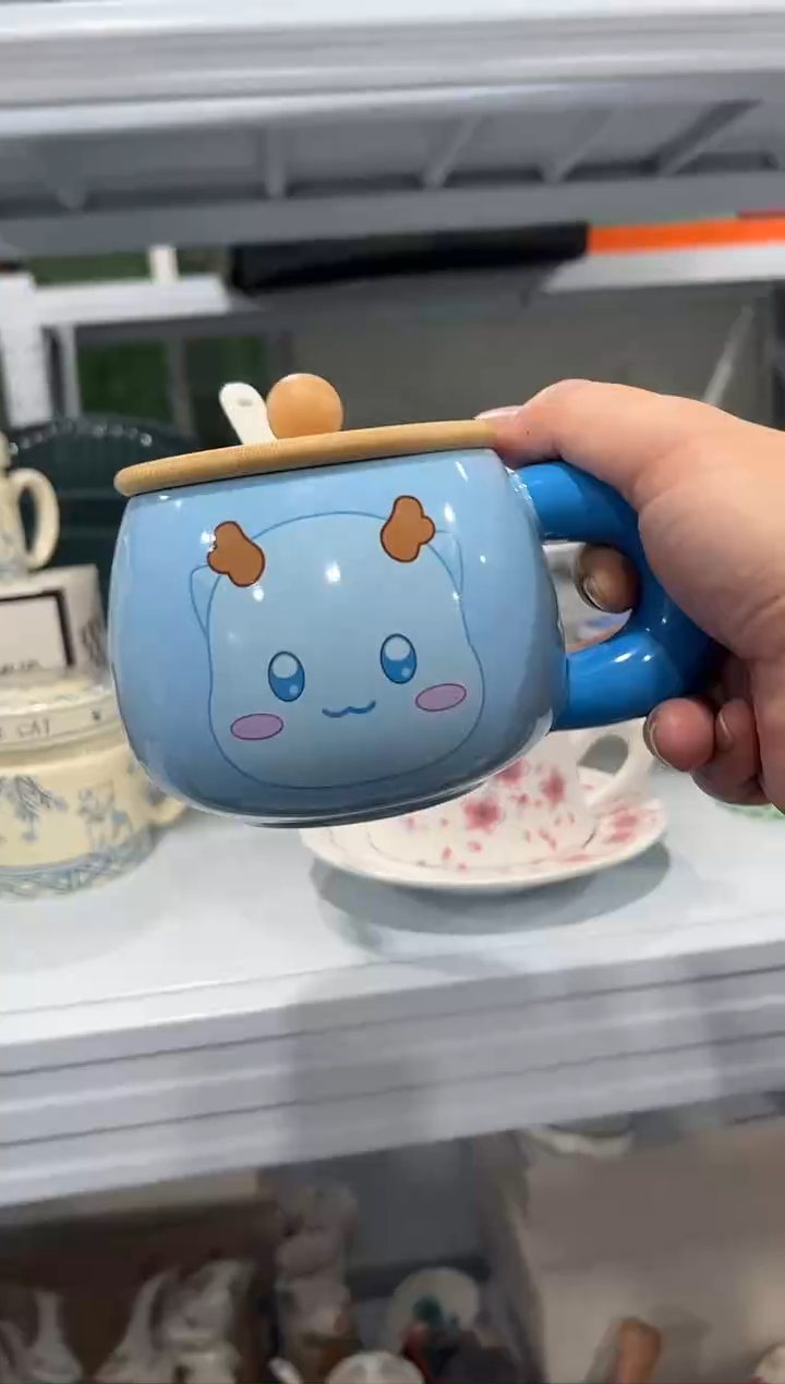 杯子骨瓷（简装）木盖 早餐杯子一个
