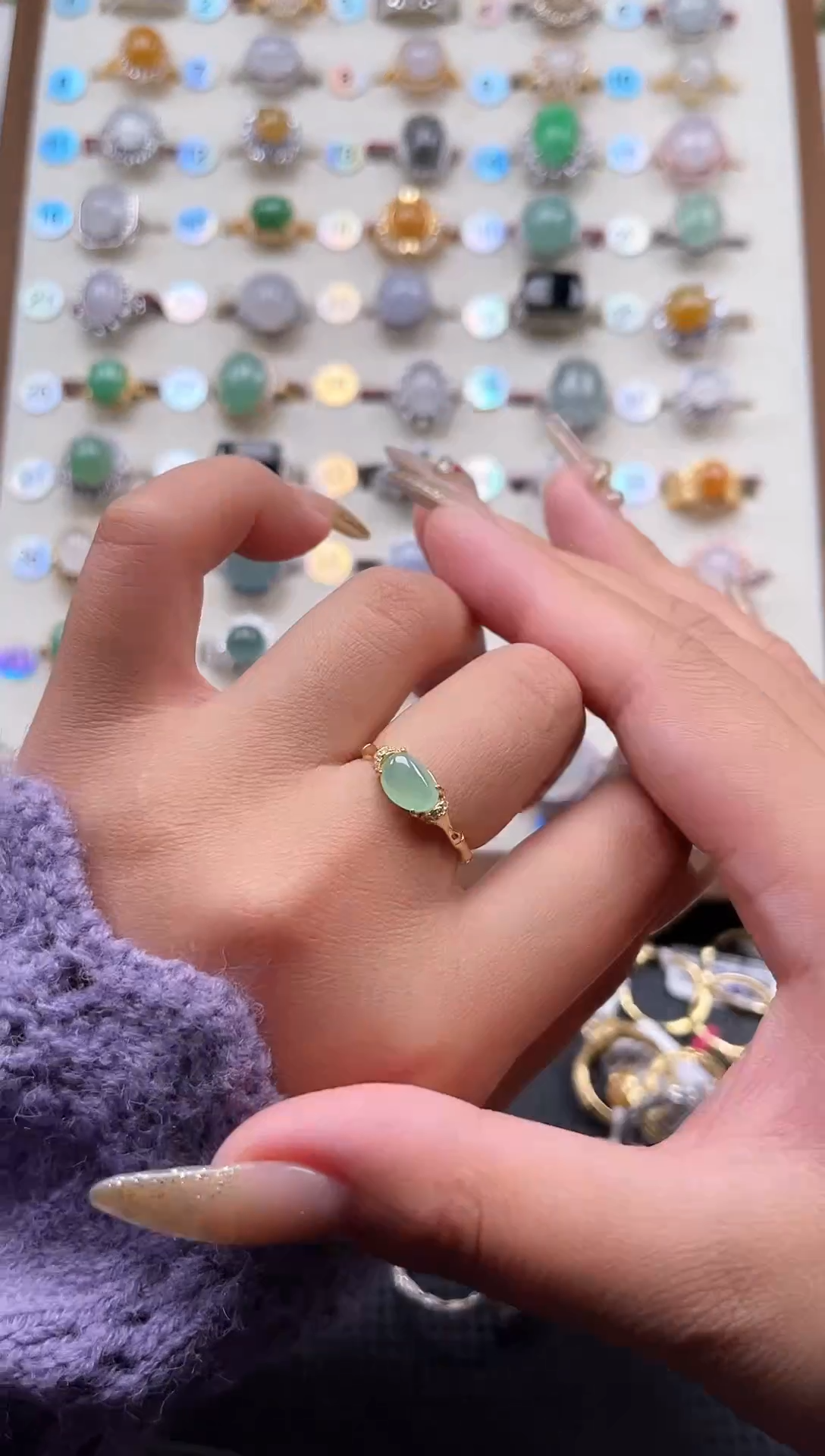 【闪购商品】翡翠戒指银S925镶嵌天然A货翡翠戒指