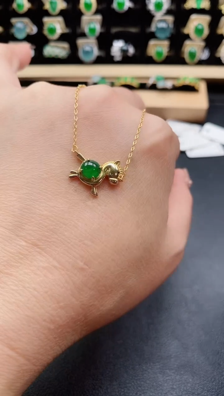 吊坠(赠链)银S925镶嵌翡翠1