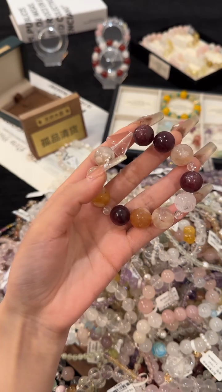合金手链水晶樱花玛瑙多宝x2977