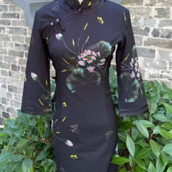 【蝶戏荷】2025夏季新款优雅大方日常百搭修身女旗袍