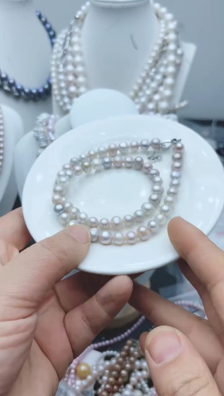 【闪购商品】淡水珍珠颈饰钛钢50