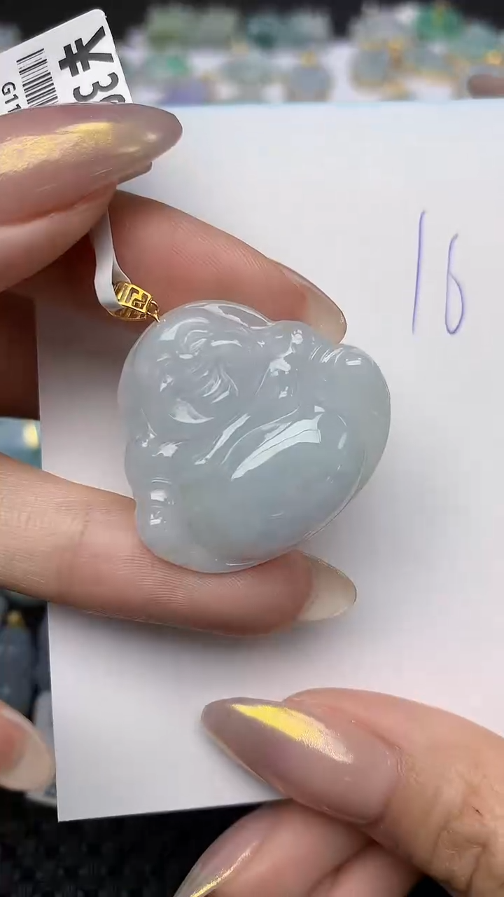 【闪购商品】翡翠颈饰18K金镶嵌 天然翡翠A货，