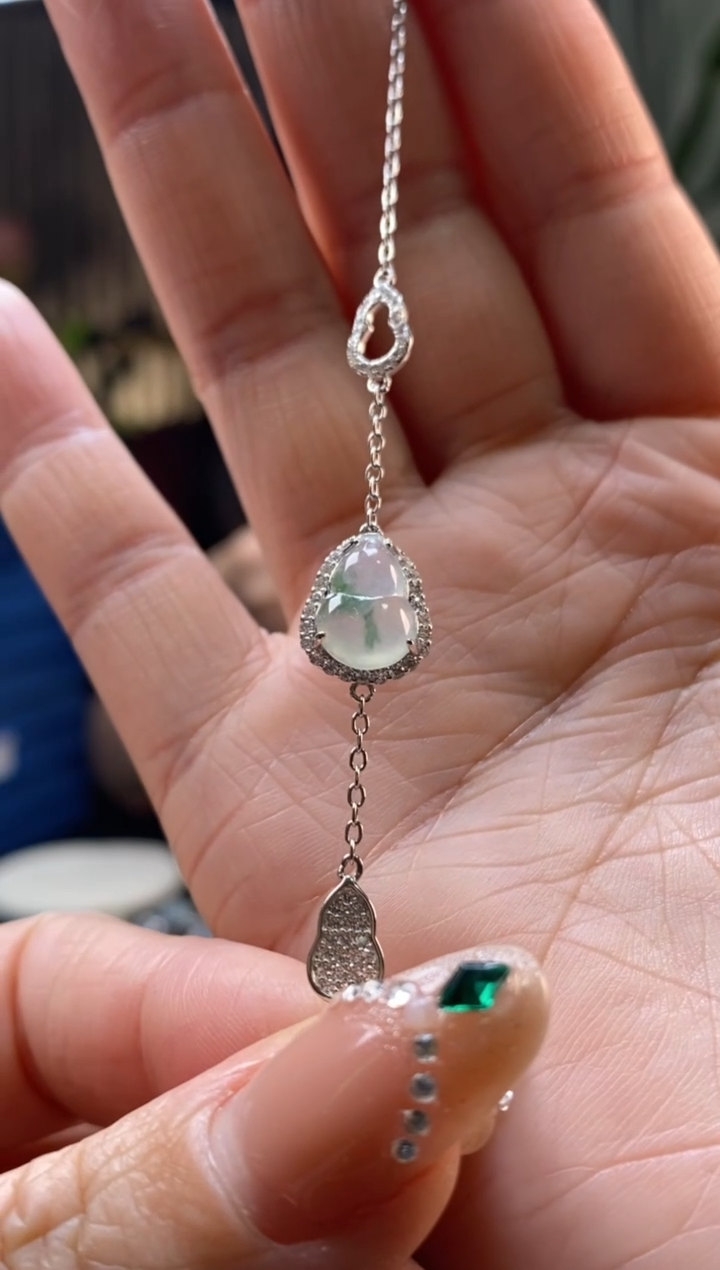 颈饰银S925镶嵌翡翠 净货14311