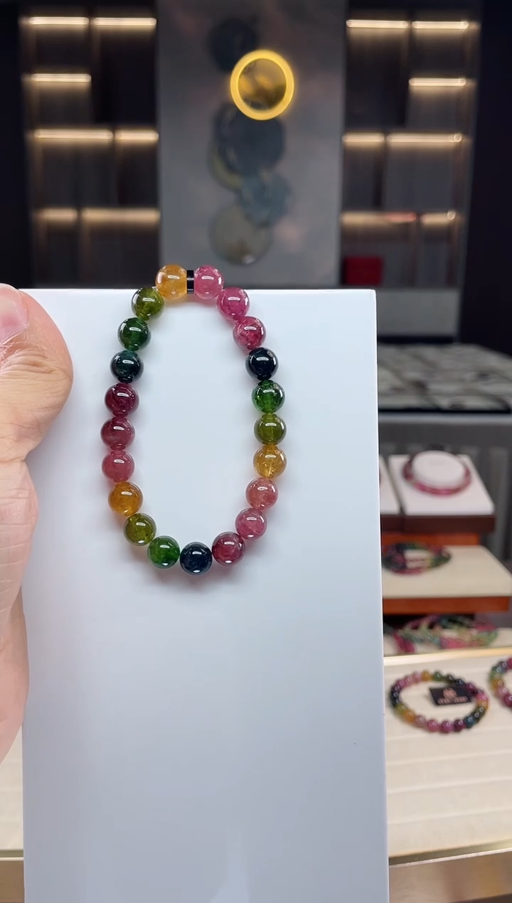 未镶嵌单圈手串碧玺（多样性发一条）Q