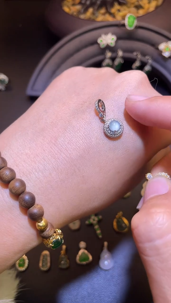 吊坠(不含链)银S925镶嵌翡翠1