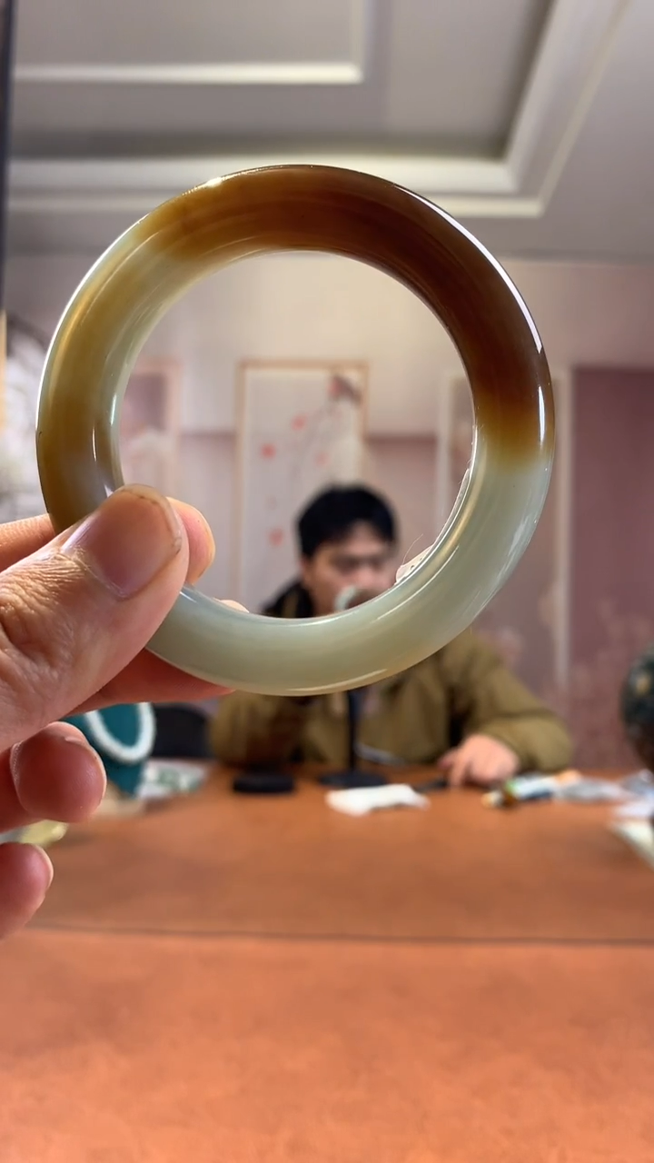 未镶嵌和田玉把件新疆糖蓝手镯55